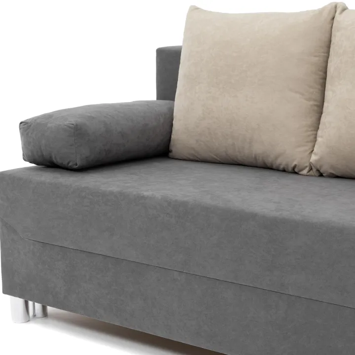 Divano letto 3 posti 192cm pieghevole matrimoniale grigio beige Titus