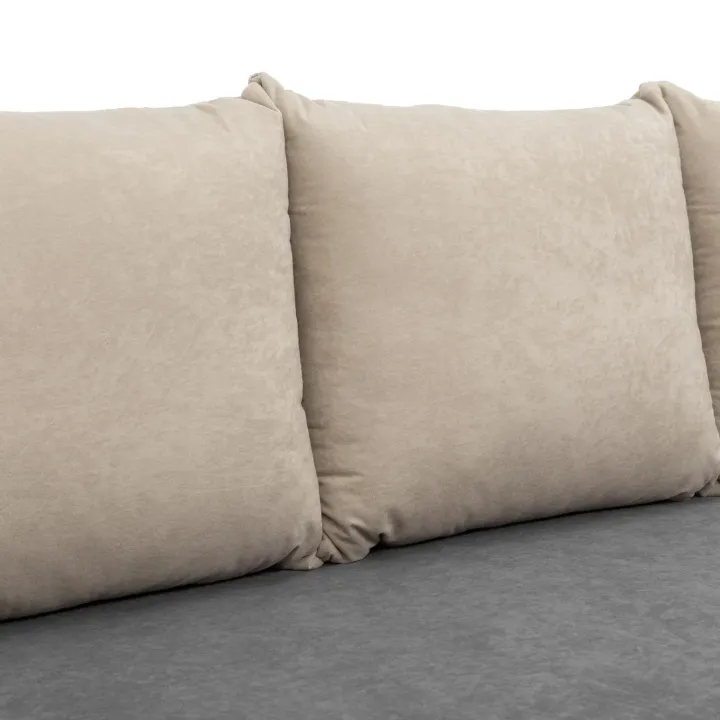 Divano letto 3 posti 192cm pieghevole matrimoniale grigio beige Titus