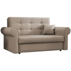 Divano letto 2 posti imbottito in tessuto matrimoniale 148cm beige Jamar
