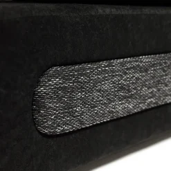 Divano letto 3 posti imbottito 200cm nero grigio scuro Barney