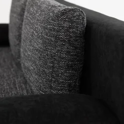 Divano letto 3 posti imbottito 200cm nero grigio scuro Barney