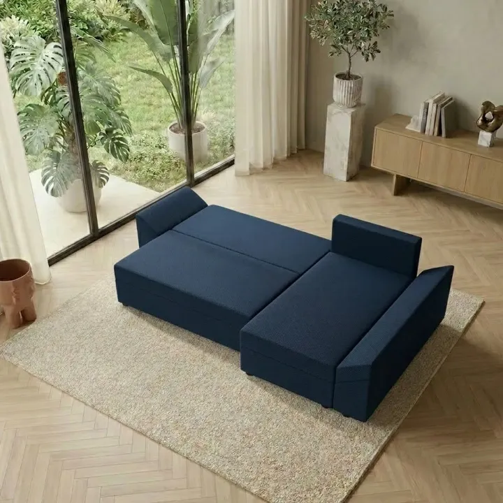 Divano letto 3 posti reversibile 240x140cm matrimoniale angolare blu Appia