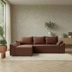 Divano letto 3 posti reversibile 240x140cm matrimoniale angolare rosa Appia