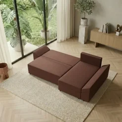 Divano letto 3 posti reversibile 240x140cm matrimoniale angolare rosa Appia