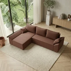 Divano letto 3 posti reversibile 240x140cm matrimoniale angolare rosa Appia