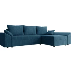 Divano letto 3 posti reversibile 240x140cm matrimoniale angolare velluto a coste blu Appia