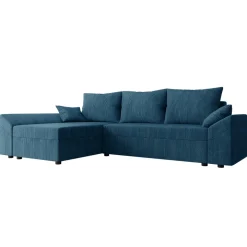 Divano letto 3 posti reversibile 240x140cm matrimoniale angolare velluto a coste blu Appia