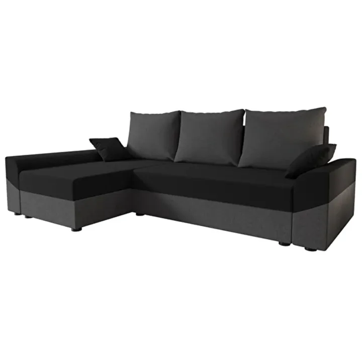 Divano letto 3 posti reversibile 240x140cm matrimoniale angolare grigio nero Appia