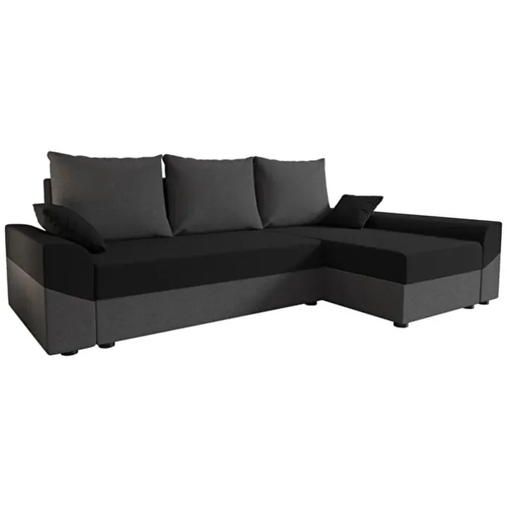Divano letto 3 posti reversibile 240x140cm matrimoniale angolare grigio nero Appia