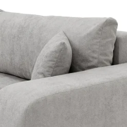 Divano letto 3 posti 248x90cm con contenitore in tessuto velo grigio chiaro Floty
