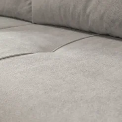 Divano letto 3 posti 248x90cm con contenitore in tessuto velo grigio chiaro Floty