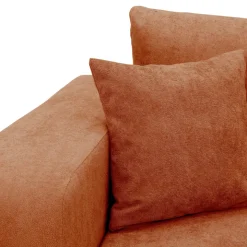 Divano letto 3 posti 248x90cm con contenitore in tessuto velo rosso mattone Floty