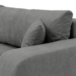 Divano letto 3 posti 248x90cm con contenitore in tessuto velo grigio scuro Floty