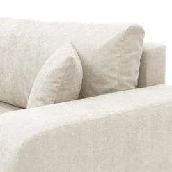 Divano letto 3 posti 248x90cm con contenitore in tessuto velo bianco Floty