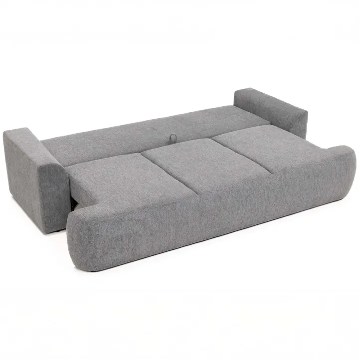 Divano letto 3 posti 248x110cm con contenitore grigio scuro Novera