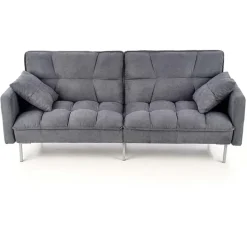 Divano letto 2 posti 193x58cm grigio acciaio Cassandra