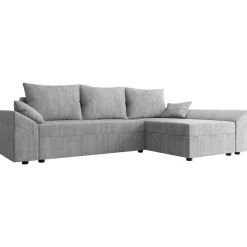 Divano letto 3 posti 240x140cm matrimoniale angolare reversibile velluto a coste grigio Appia