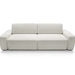 Divano letto 3 posti 257x105cm tessuto bianco Cozyfy