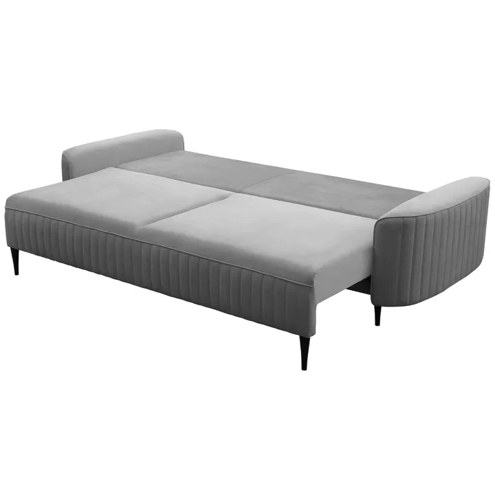 Divano letto 3 posti 244x102cm tessuto grigio Shimmer