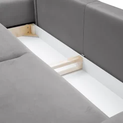 Divano letto 3 posti 244x102cm tessuto grigio Shimmer