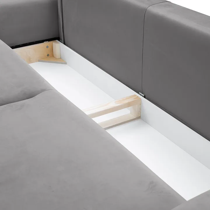 Divano letto 3 posti 244x102cm tessuto grigio Shimmer