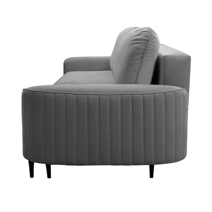 Divano letto 3 posti 244x102cm tessuto grigio Shimmer