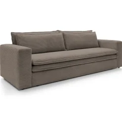 Divano letto 3 posti 244x95cm velluto a coste marrone Restful