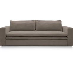 Divano letto 3 posti 244x95cm velluto a coste marrone Restful