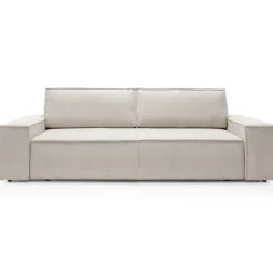 Divano letto 3 posti 257x106cm velluto a coste beige Snuggle