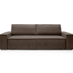 Divano letto 3 posti 257x106cm velluto a coste marrone Snuggle