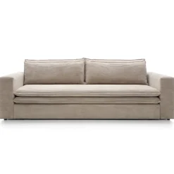 Divano letto 3 posti 244x95cm velluto a coste tortora Restful