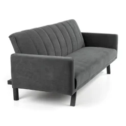 Divano letto 3 posti 192x82 cm velluto grigio scuro Nespolo