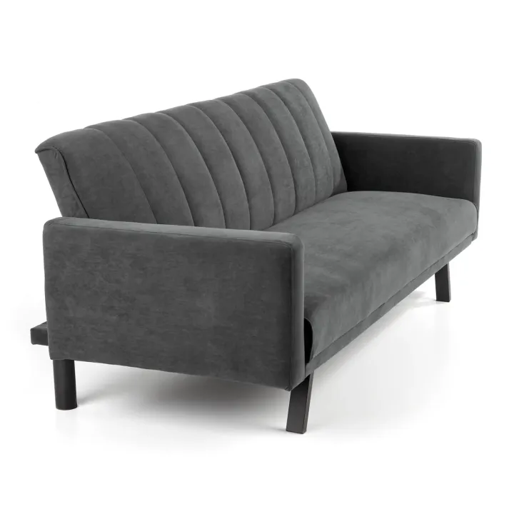 Divano letto 3 posti 192x82 cm velluto grigio scuro Nespolo