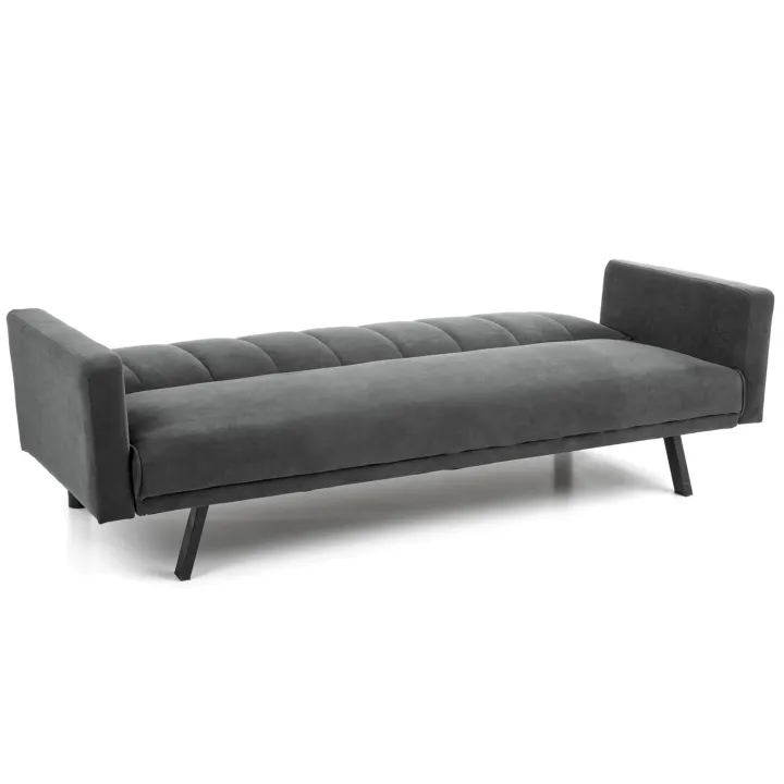 Divano letto 3 posti 192x82 cm velluto grigio scuro Nespolo