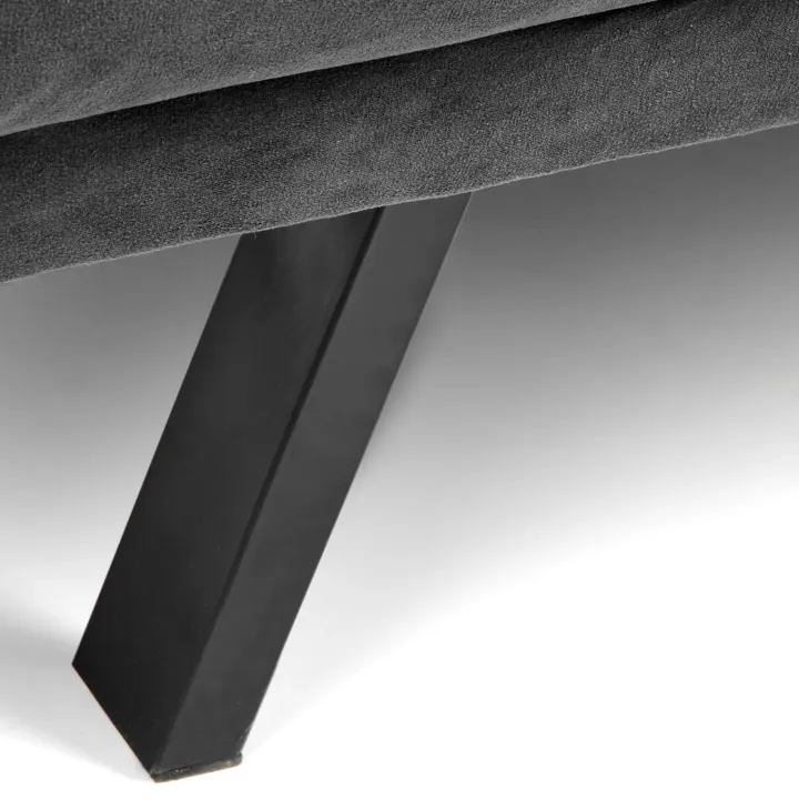 Divano letto 3 posti 192x82 cm velluto grigio scuro Nespolo