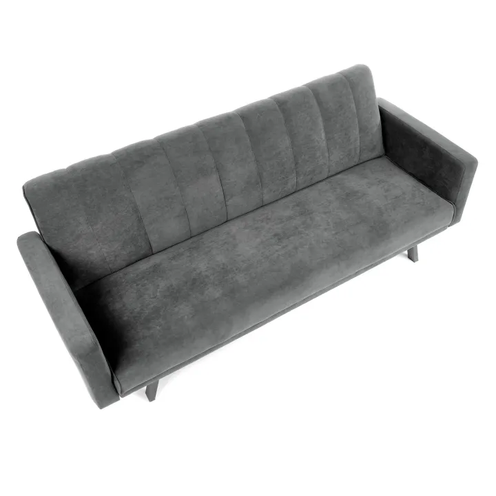 Divano letto 3 posti 192x82 cm velluto grigio scuro Nespolo