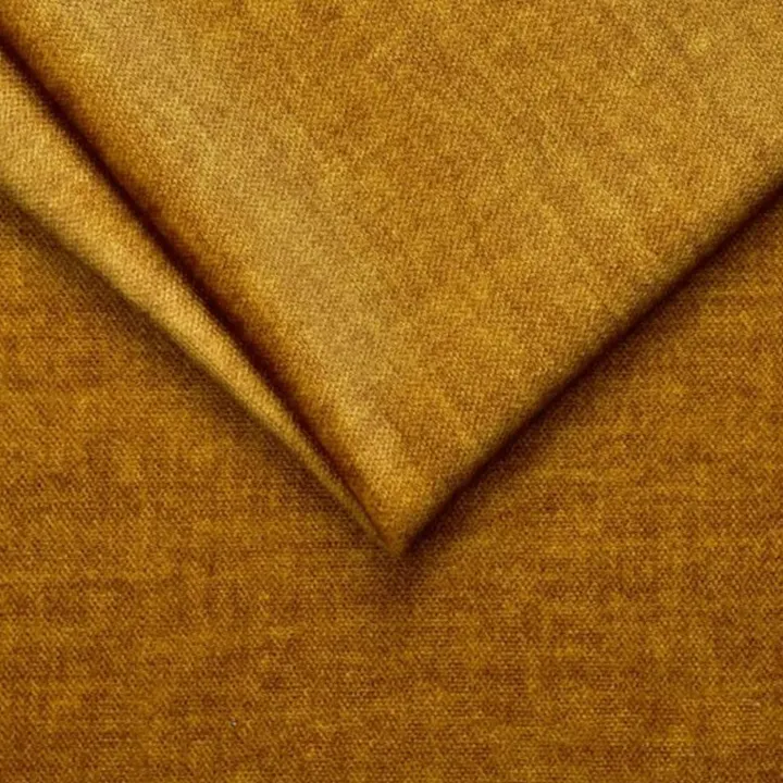 Divano letto regolabile angolare destro 5 posti 353x214cm tessuto giallo senape Calmora