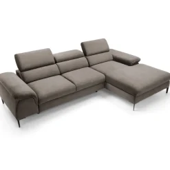 Divano letto regolabile angolare destra 4 posti 288x182cm tessuto beige Loungey
