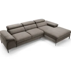 Divano letto regolabile angolare destra 4 posti 288x182cm tessuto beige Loungey