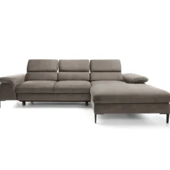 Divano letto regolabile angolare destra 4 posti 288x182cm tessuto beige Loungey