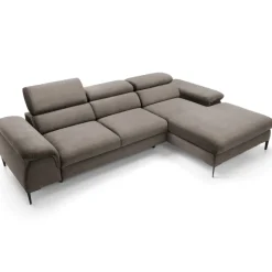 Divano letto regolabile angolare destra 4 posti 288x182cm tessuto beige Loungey