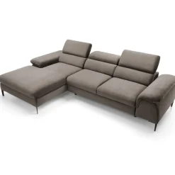Divano letto regolabile angolare sinistra 4 posti 288x182cm tessuto beige Loungey