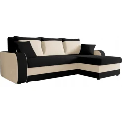 Divano letto reversibile 3 posti moderno 238cm nero écru Flow