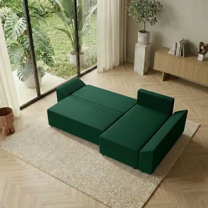 Divano letto reversibile 3 posti 240x140cm matrimoniale angolare verde Appia
