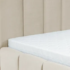 Letto alla francese 140x200 cm con rete contenitore imbottito beige Cometa