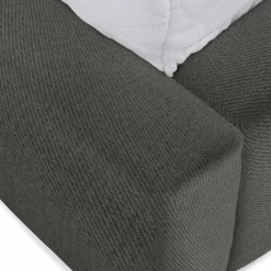 Letto alla francese 140x200cm con rete contenitore imbottito grigio scuro Aluna