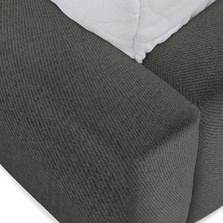 Letto alla francese 140x200cm con rete contenitore imbottito grigio scuro Aluna