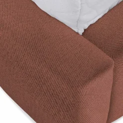 Letto alla francese 140x200cm con rete contenitore imbottito rosso mattone Aluna