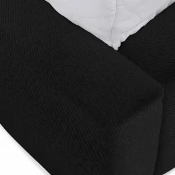 Letto alla francese 140x200cm con rete contenitore imbottito nero Aluna