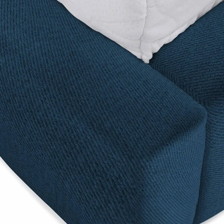 Letto alla francese 140x200cm con rete contenitore imbottito blu Aluna